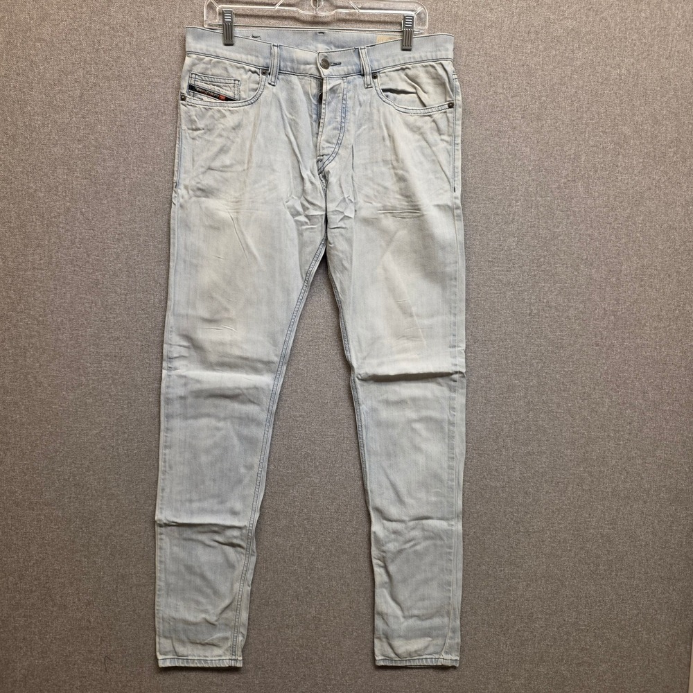 Diesel D-Luster Jeans Mens 30x34 Light Wash Blue Slim Stretch Denim